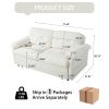 Convertible Pull Out Sofa Bed Queen Size, 3-in-1 Convertible Sleeper Couch with Thicked Cushions and Side Storage