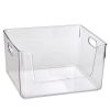(3 pack)Clear Glossy Plastic Open Front Organizer Bin , Single Size Organizer Bin, Adult Size