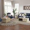 HOMCOM Farmhouse Coffee Table Square with Flip-Top Hidden Storage, Oak Wooden Legs for Living Room