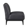 Leather Upholstered Accent Chair Black Cushion Seat Back Solid Wood Luxurious Living Room Furniture 1pc Durable Comfort Chair