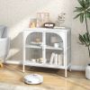 Metal Sideboard Cabinet,Accent Storage Cabinet with 2 Glass doors,Modern Coffee Bar Cabinet with Adjustable Shelves 154 lbs Capacity for Kitchen