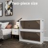 301QT 2-Pack 35.4'' Wide Transparent Plastic Storage Cabinets for Closet Organizers and Storage, Folding Storage Box