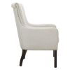 Classic Luxury Quilted Accent Chair 1pc Beige Upholstery Nailhead Trim Foam Seat Cushion Solid Wood Living Room Furniture