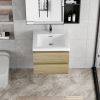 30" Floating Bathroom Vanity with Sink, Modern Wall-Mounted Bathroom Storage Vanity Cabinet with Resin Top Basin and Soft Close Drawers