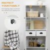 61" Freestanding Kitchen Pantry, Traditional Style Storage Cabinet with Soft Close Doors, Adjustable Shelves, and 2 Drawers, for Living Room