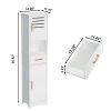 Tall Bathroom Floor Storage Cabinet,Narrow Slim Freestanding Cabinet with 1 Drawer and 2 Doors Storage Cabinet with 5 Adjustable Height Shelf