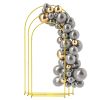 Outsunny Metal Arch Backdrop Stand Set of 3, 7/6.5/6 ft Wedding Arch Frame, Balloon Backdrop Arch Stand Set for Birthday Party, Bridal Shower