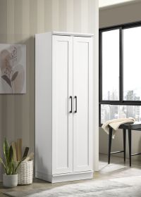 Evelyn 23" White Sleek Storage Cabinet with Framed Panel Design (Color: as Pic)