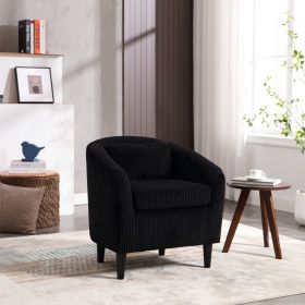 Living Room Accent Barrel Chair, Century Modern Style Decorative Chair, Armchair for Living Room with Thick Cushions and Pillows (Color: Black)
