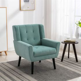 Modern Soft Velvet Material Ergonomics Accent Chair Living Room Chair Bedroom Chair Home Chair With Black Legs For Indoor Home (Color: as Pic)