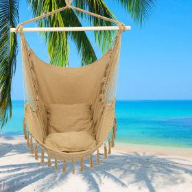 1.5*1.2m Tassel Plus Pillow Hanging Chair  XH (Color: Coffee Color)