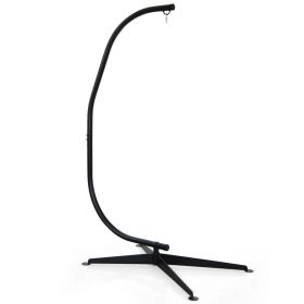 Solid Steel C Hammock Frame Stand (Color: Black)