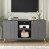 Modern TV Stand for TVs up to 55 Inches,Entertainment Center Media Console,Adjustable Shelf,Metal Legs,Handles and Anti-tip Device for Living room