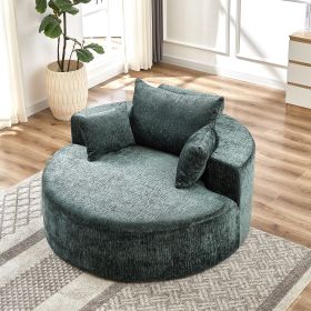 55''L Chenille Sponge single sofa,No Assembly Required,Fluffy Modern Sleeper Chair for Living room, Bedroom (Color: as Pic)