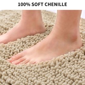 Chenille Bathroom Rug Mat; Extra Soft Thick Absorbent Shaggy Bath Rugs; Non-Slip Machine Wash Dry Plush Bath Mats for Bathroom; Shower; and Tub (50``x (default: default)
