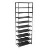 10 Tier Stackable Shoe Rack Storage Shelves - Stainless Steel Frame Holds 50 Pairs Of Shoes