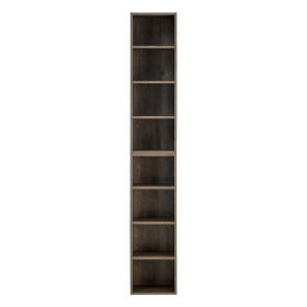 8-Tier Media Tower Rack, CD DVD Slim Storage Cabinet with Adjustable Shelves, Tall Narrow Bookcase Display Bookshelf for Home Office (Color: as picture)