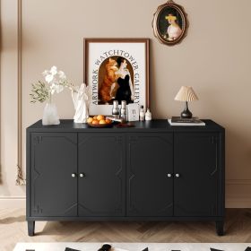 Accent Cabinet 4 Door Wooden Cabinet Sideboard Buffet Server Cabinet Storage Cabinet, for Living Room, Entryway, Hallway, Office (Color: as Pic)