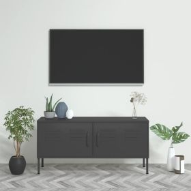 TV Stand Anthracite 41.3"x13.8"x19.7" Steel (Color: Anthracite)