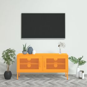 TV Stand Mustard Yellow 41.3"x13.8"x19.7" Steel (Color: Yellow)