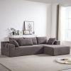 Modern Chenille Upholstered Sectional Sofa Couch Set,Modular 108" L Shaped Sectional Living Room Sofa Set With 6 Pillows