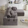 Modern Chenille Upholstered Sectional Sofa Couch Set,Modular 108" L Shaped Sectional Living Room Sofa Set With 6 Pillows