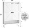 Large Shoe Cabinet with 2 Flip Drawers, Shoe Storage Cabinet for Entryway Slim, Hidden Shoe Storage with Open Shelf