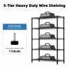 Steel Storage Shelving 5-Tier Utility Shelving Unit Steel Organizer Wire Rack for Home,Kitchen,Office,Garage
