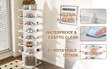 Rotating Shoe Rack Tower, 7-Tier Spinning Shoe Rack, Free Standing 360° Revolving Shoe Organizer