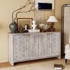 Accent Cabinet Farmhouse Style 4 Door Wooden Cabinet Sideboard Buffet Server Cabinet Storage Cabinet, for Living Room, Entryway, Hallway, Office