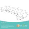 Livelylodge Large Sectional Sofa - 181'' L Oversized Modular Couch with Wooden Frame, Polyester Fabric, 3 Color Options (Black, Beige, Gray)