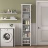 Bathroom Floor Storage Cabinet with 2 Doors Living Room Wooden Cabinet with 6 Shelves 15.75 x 11.81 x 66.93 inch