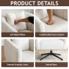 360Â° Swivel Accent Chair, Modern Velvet Fabric Living Room Armchair, Comfy Wide Upholstered with Fluffy Cushion and Metal Legs