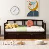 Twin Size Daybed Wood Bed with Twin Size Trundle
