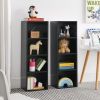 8-Tier Media Tower Rack, CD DVD Slim Storage Cabinet with Adjustable Shelves, Tall Narrow Bookcase Display Bookshelf for Home Office