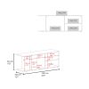 Sudley Entertainment Center with 4 Shelves and 4 Legs