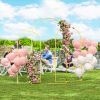 Outsunny Metal Arch Backdrop Stand Set of 3, 7/6.5/6 ft Wedding Arch Frame, Balloon Backdrop Arch Stand Set for Birthday Party, Bridal Shower