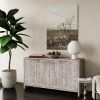 Accent Cabinet Farmhouse Style 4 Door Wooden Cabinet Sideboard Buffet Server Cabinet Storage Cabinet, for Living Room, Entryway, Hallway, Office