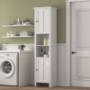 Bathroom Floor Storage Cabinet with 2 Doors Living Room Wooden Cabinet with 6 Shelves 15.75 x 11.81 x 66.93 inch